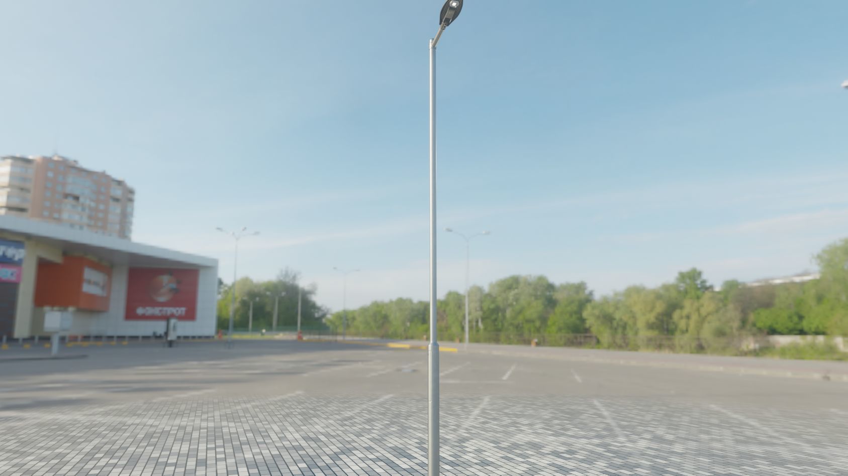 Sci-Fi Street Light 14 version 6 5m with pole 2 Low-poly 3D model_36
