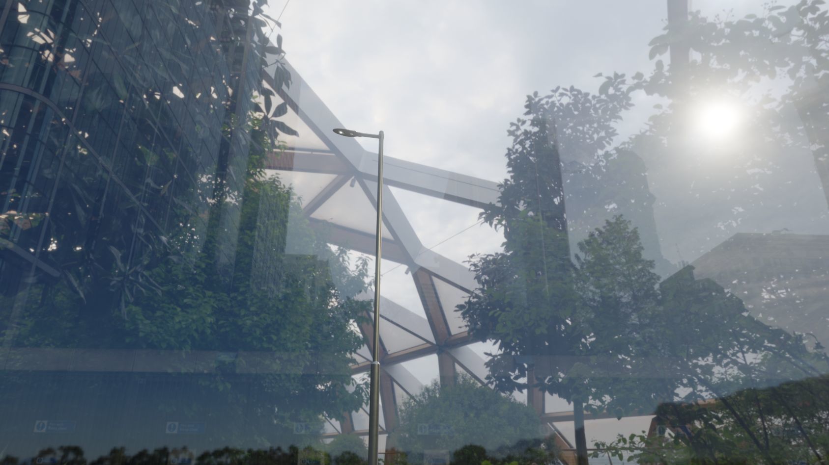 Sci-Fi Street Light 14 version 6 5m with pole 2 Low-poly 3D model_48