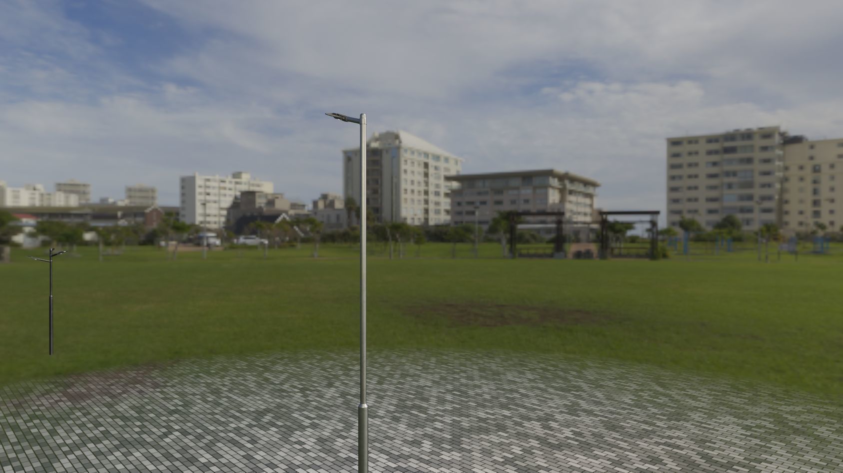 Sci-Fi Street Light 14 version 6 5m with pole 2 Low-poly 3D model_85