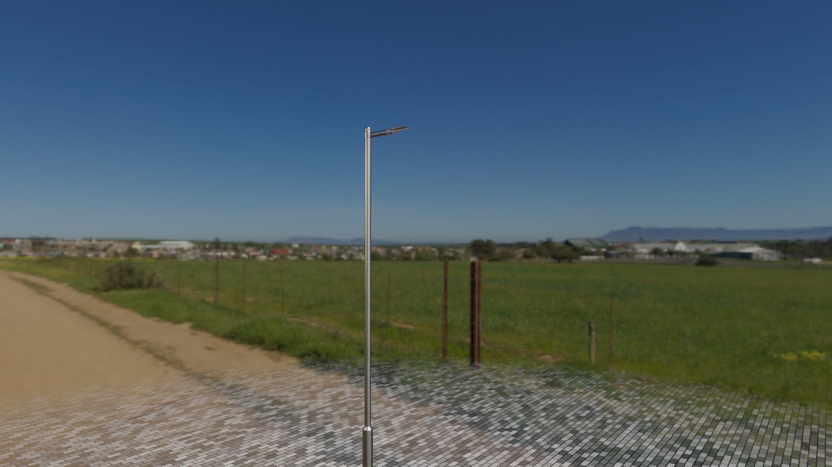 Sci-Fi Street Light 14 version 6 5m with pole 2 Low-poly 3D model_25