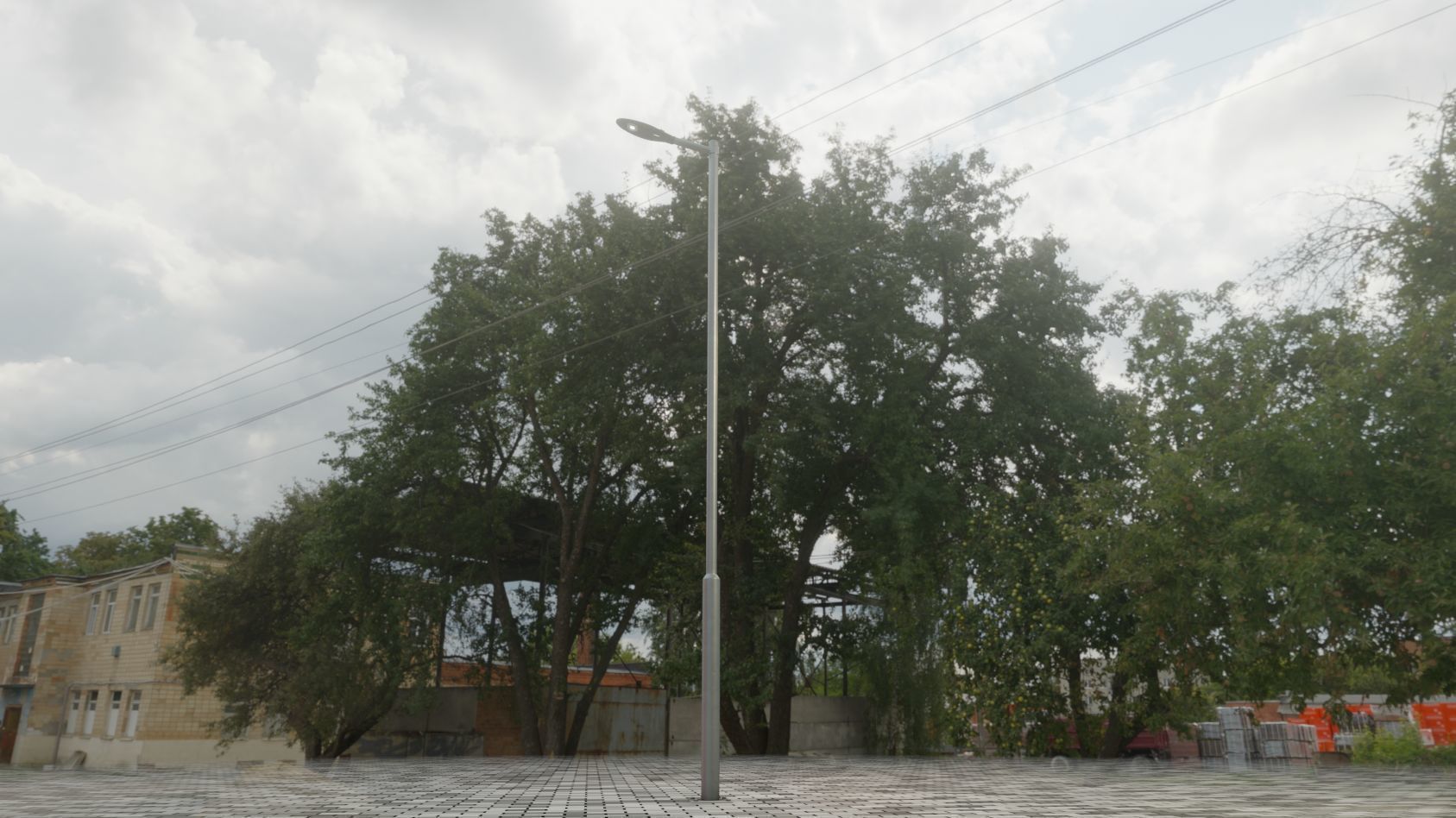 Sci-Fi Street Light 14 version 6 5m with pole 2 Low-poly 3D model_46