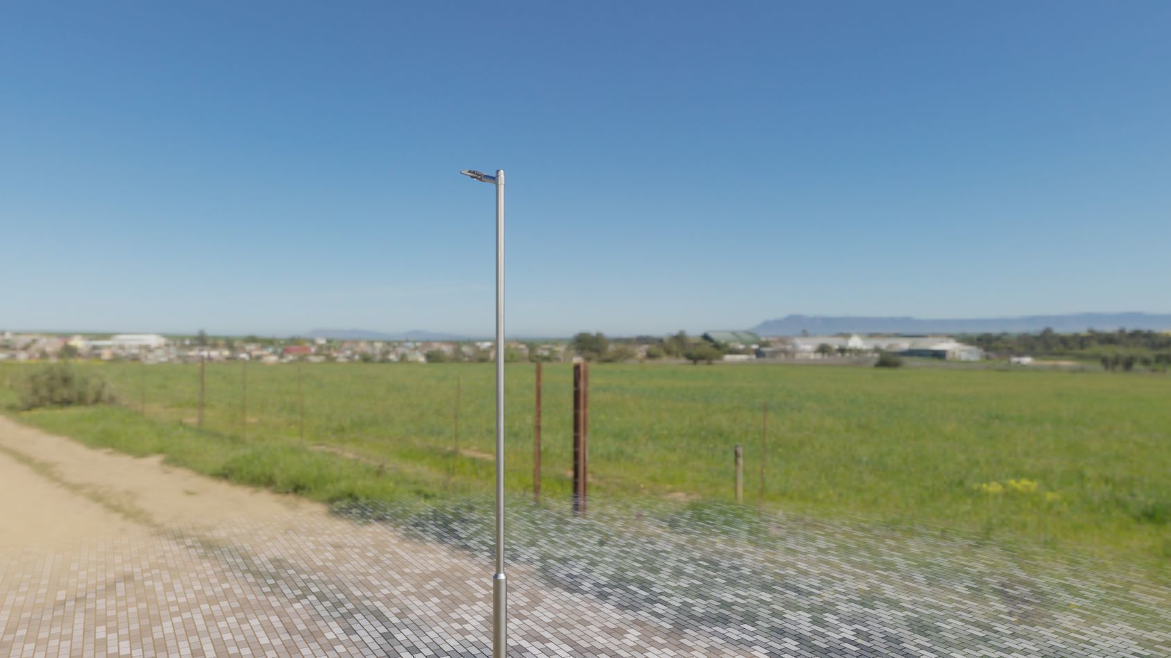 Sci-Fi Street Light 14 version 6 5m with pole 2 Low-poly 3D model_86