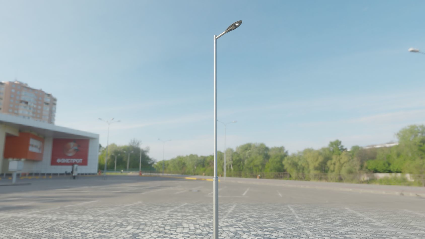 Sci-Fi Street Light 14 version 6 5m with pole 2 Low-poly 3D model_67