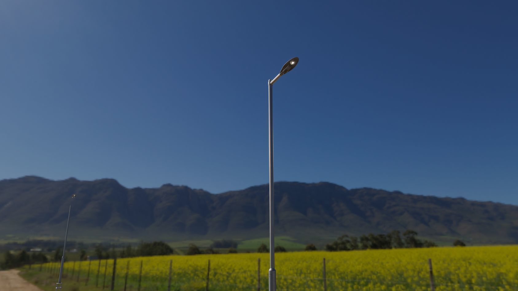 Sci-Fi Street Light 14 version 6 5m with pole 2 Low-poly 3D model_12