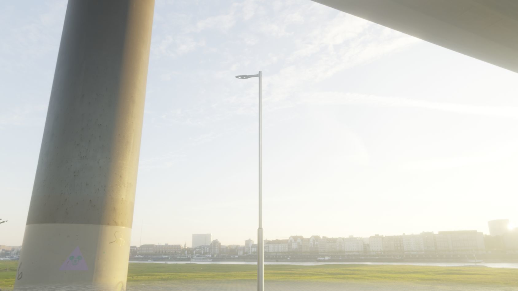 Sci-Fi Street Light 14 version 6 5m with pole 2 Low-poly 3D model_17