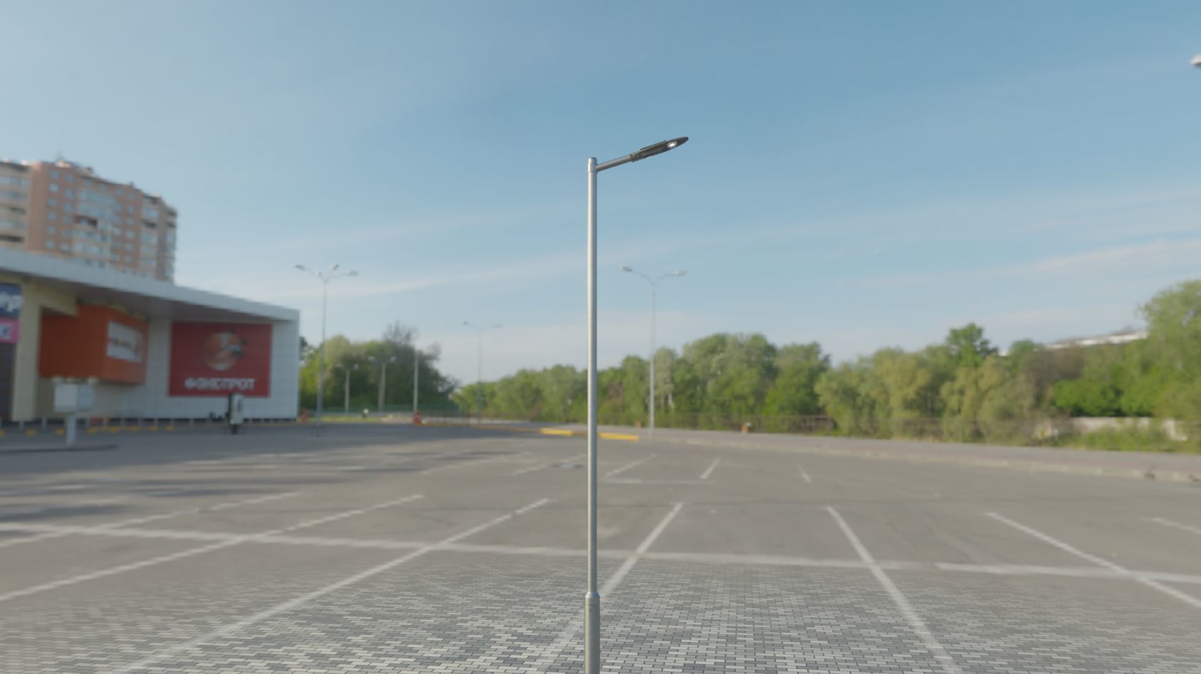 Sci-Fi Street Light 14 version 6 5m with pole 2 Low-poly 3D model_97