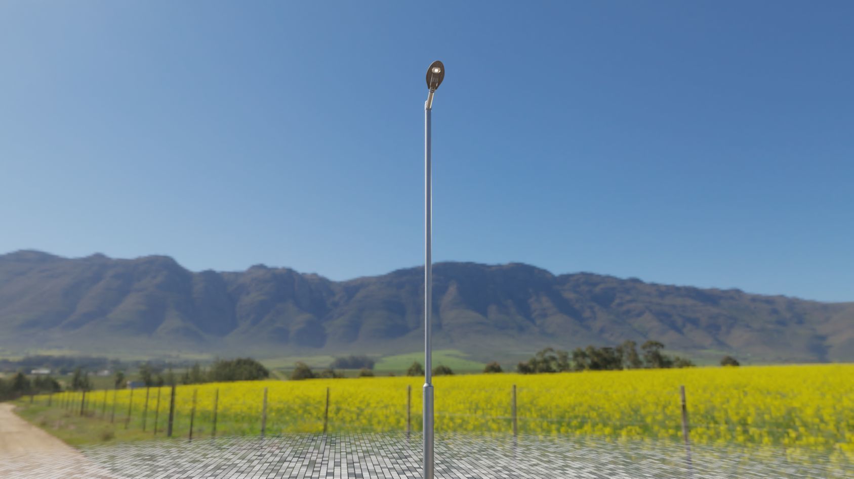 Sci-Fi Street Light 14 version 6 5m with pole 2 Low-poly 3D model_71