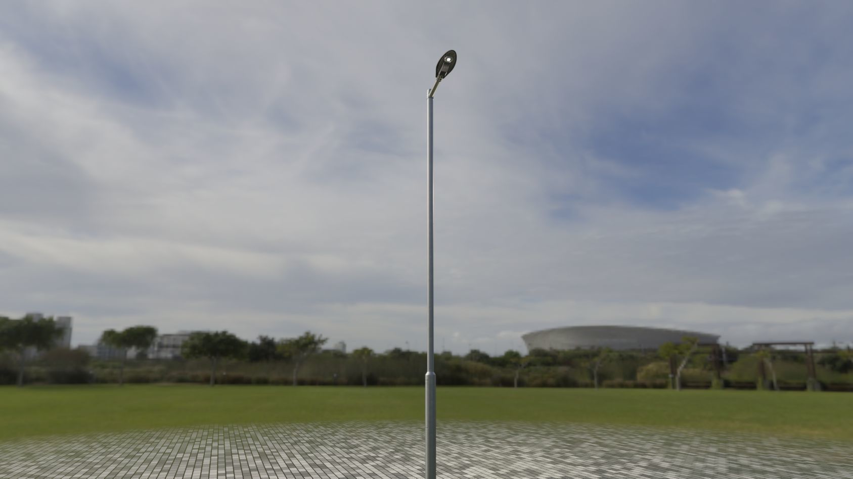Sci-Fi Street Light 14 version 6 5m with pole 2 Low-poly 3D model_70