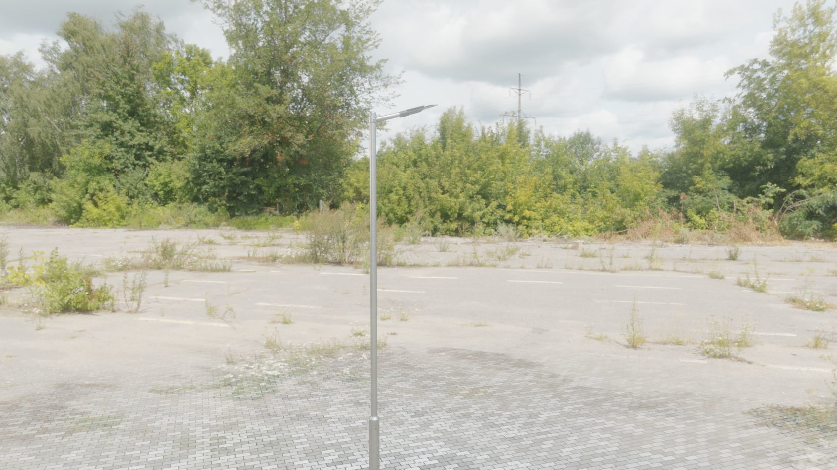 Sci-Fi Street Light 14 version 6 5m with pole 2 Low-poly 3D model_28