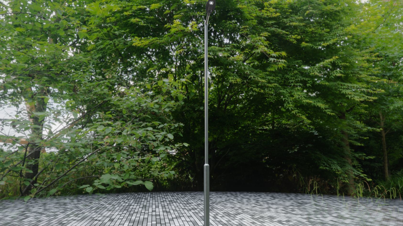 Sci-Fi Street Light 14 version 6 5m with pole 2 Low-poly 3D model_37