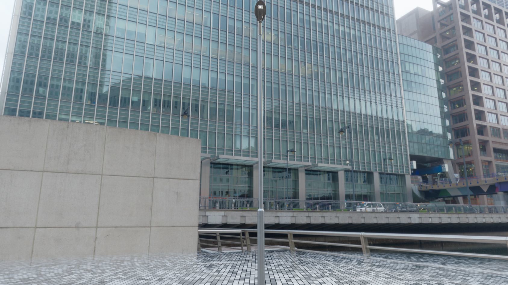 Sci-Fi Street Light 14 version 6 5m with pole 2 Low-poly 3D model_38