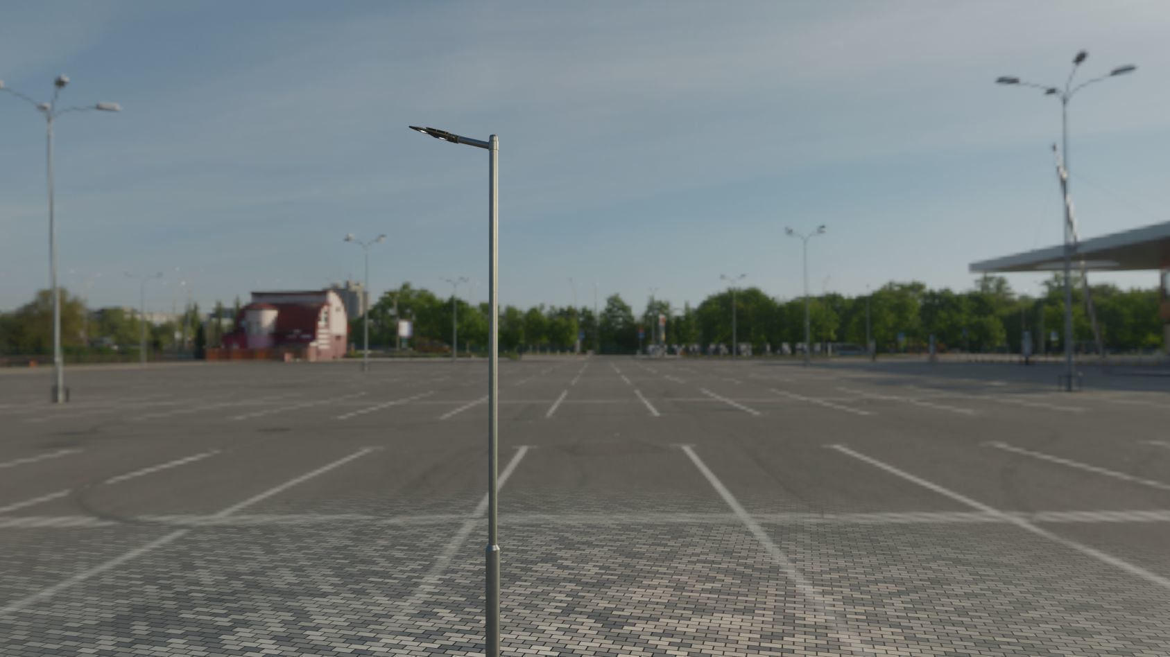 Sci-Fi Street Light 14 version 6 5m with pole 2 Low-poly 3D model_82