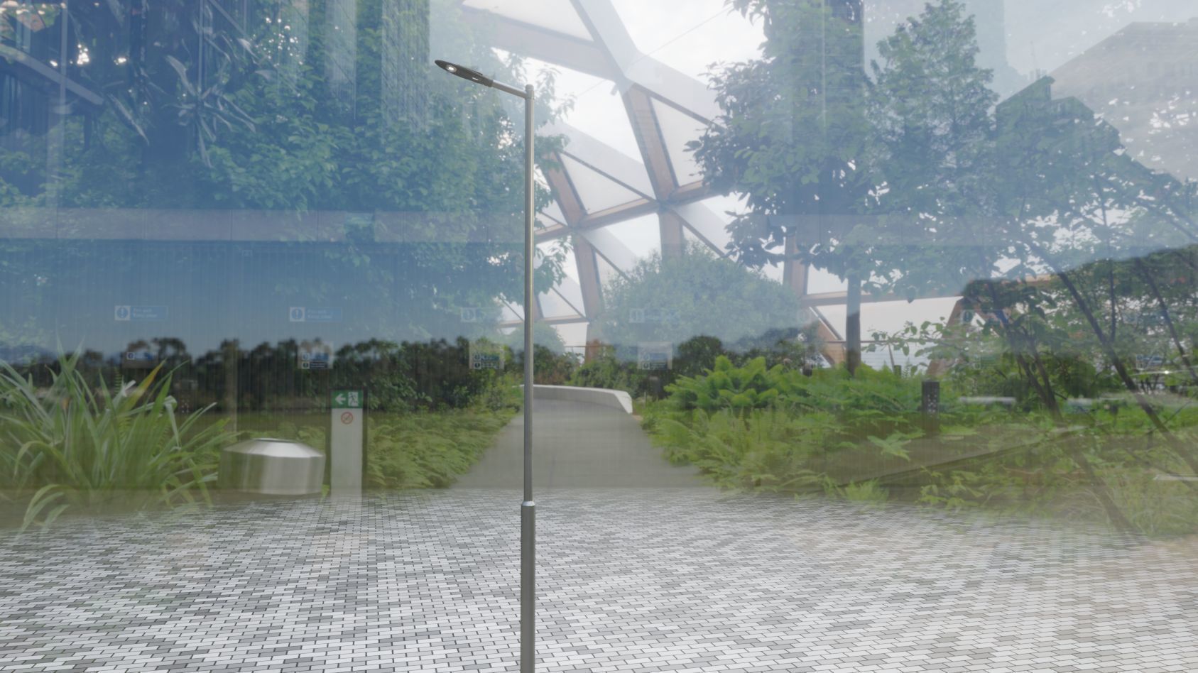 Sci-Fi Street Light 14 version 6 5m with pole 2 Low-poly 3D model_79