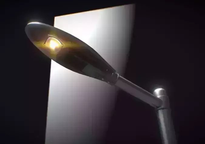 Sci-Fi Street Light 14 version 6 5m with pole 2 Low-poly 3D model