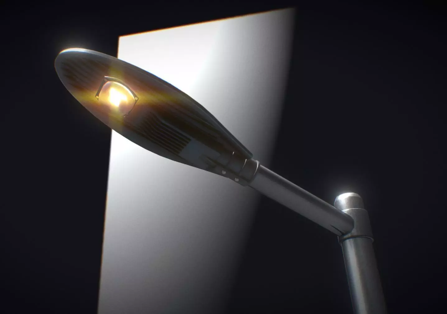 Sci-Fi Street Light 14 version 6 5m with pole 2 Low-poly 3D model_0