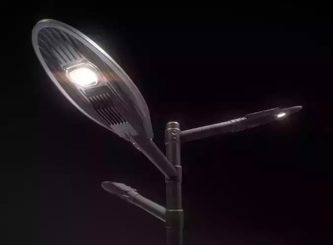 Sci-Fi Street Light 14 version 5 3m with pole 3 Low-poly 3D model