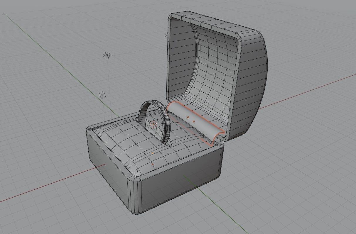 Concave Gold Ring and Box - Anel ouro concavo  3D model_19