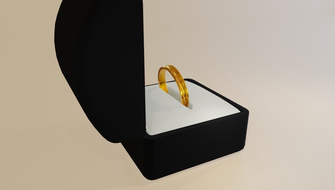 Concave Gold Ring and Box - Anel ouro concavo  3D model_13