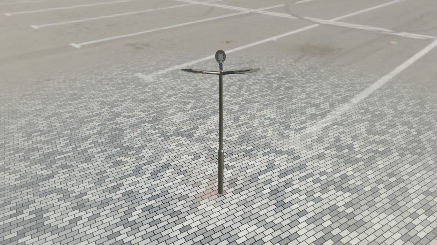 Sci-Fi Street Light 14 version 3 3m with pole 3 Low-poly 3D model_104