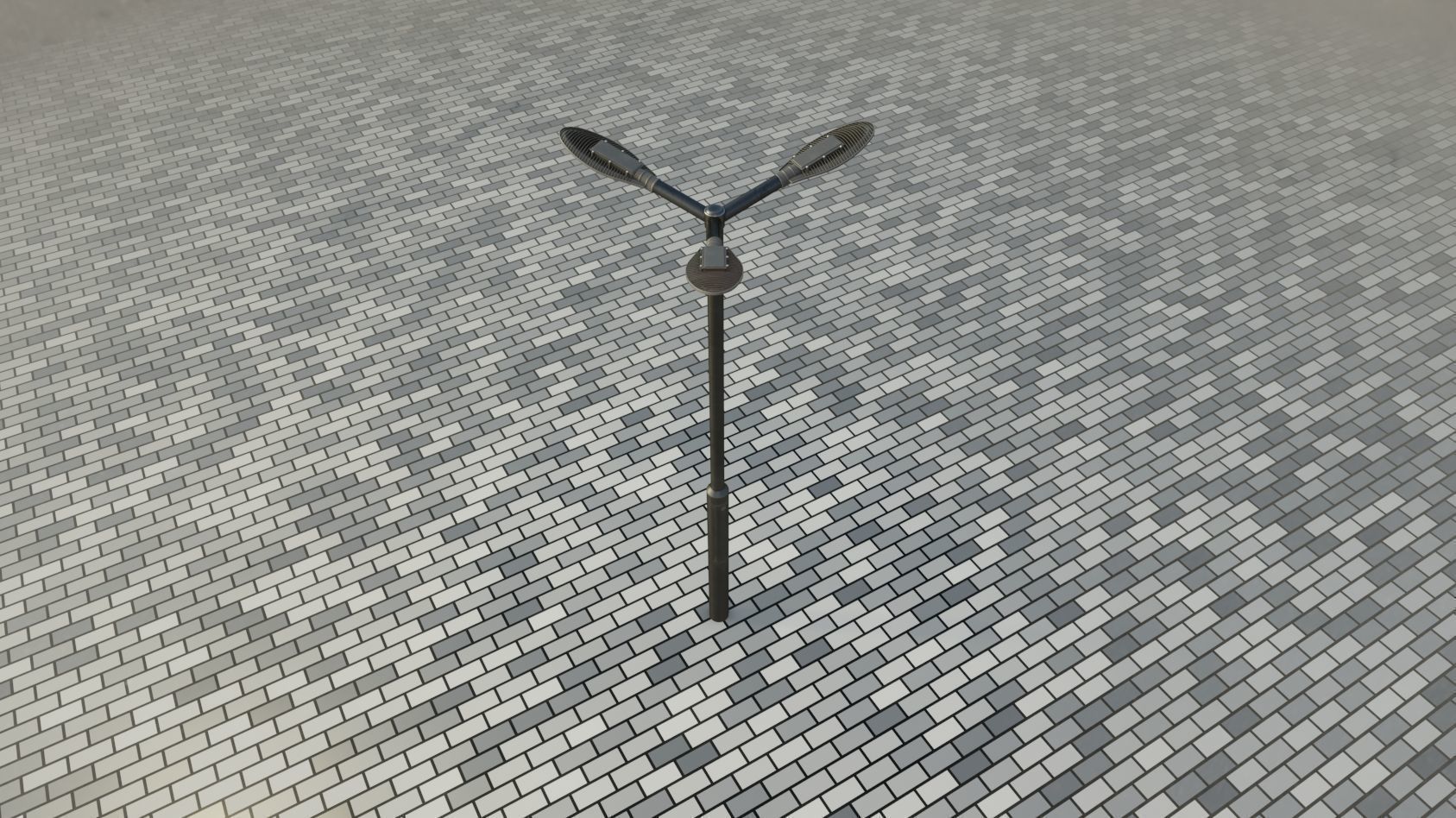 Sci-Fi Street Light 14 version 3 3m with pole 3 Low-poly 3D model_89