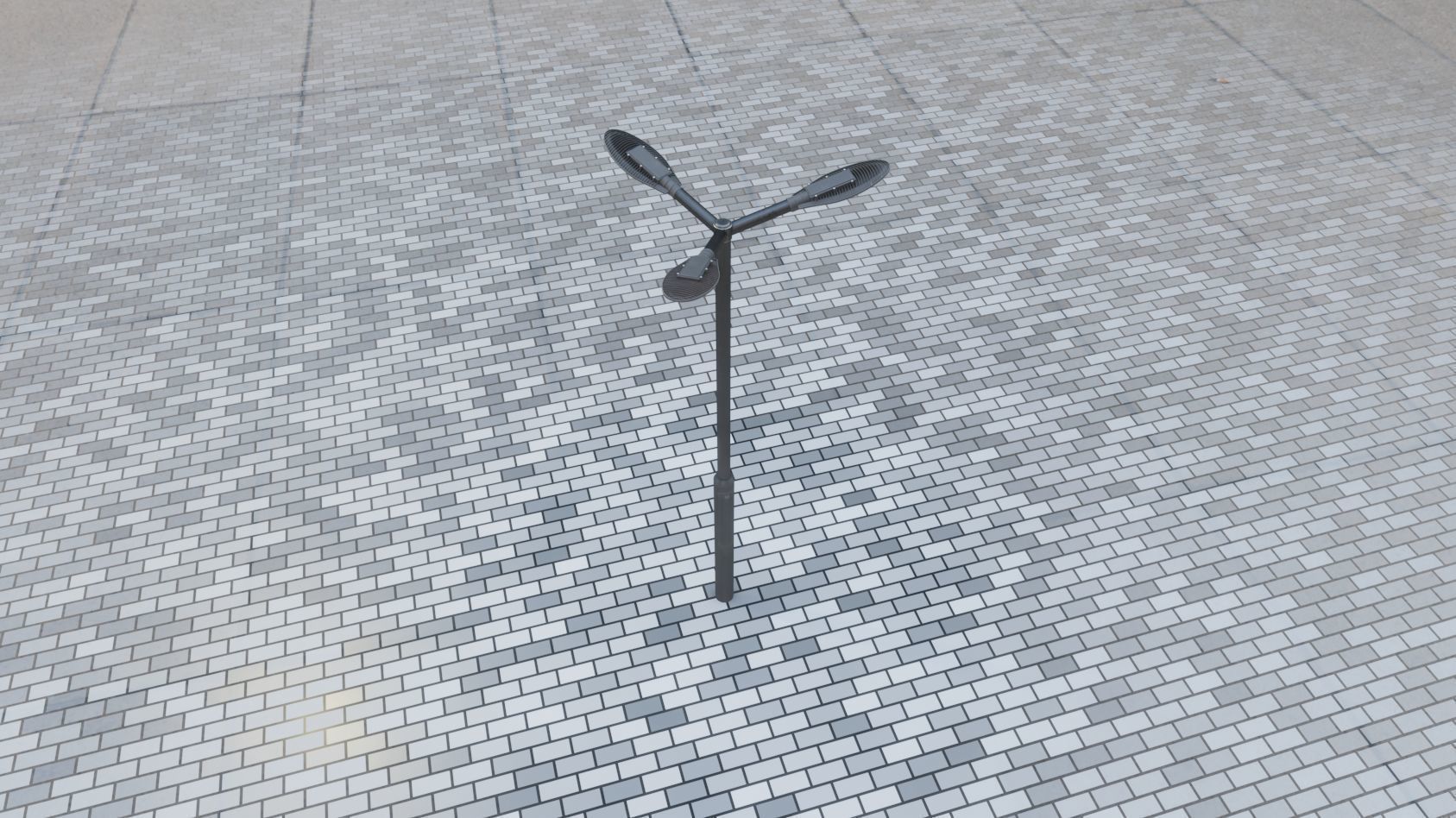 Sci-Fi Street Light 14 version 3 3m with pole 3 Low-poly 3D model_91