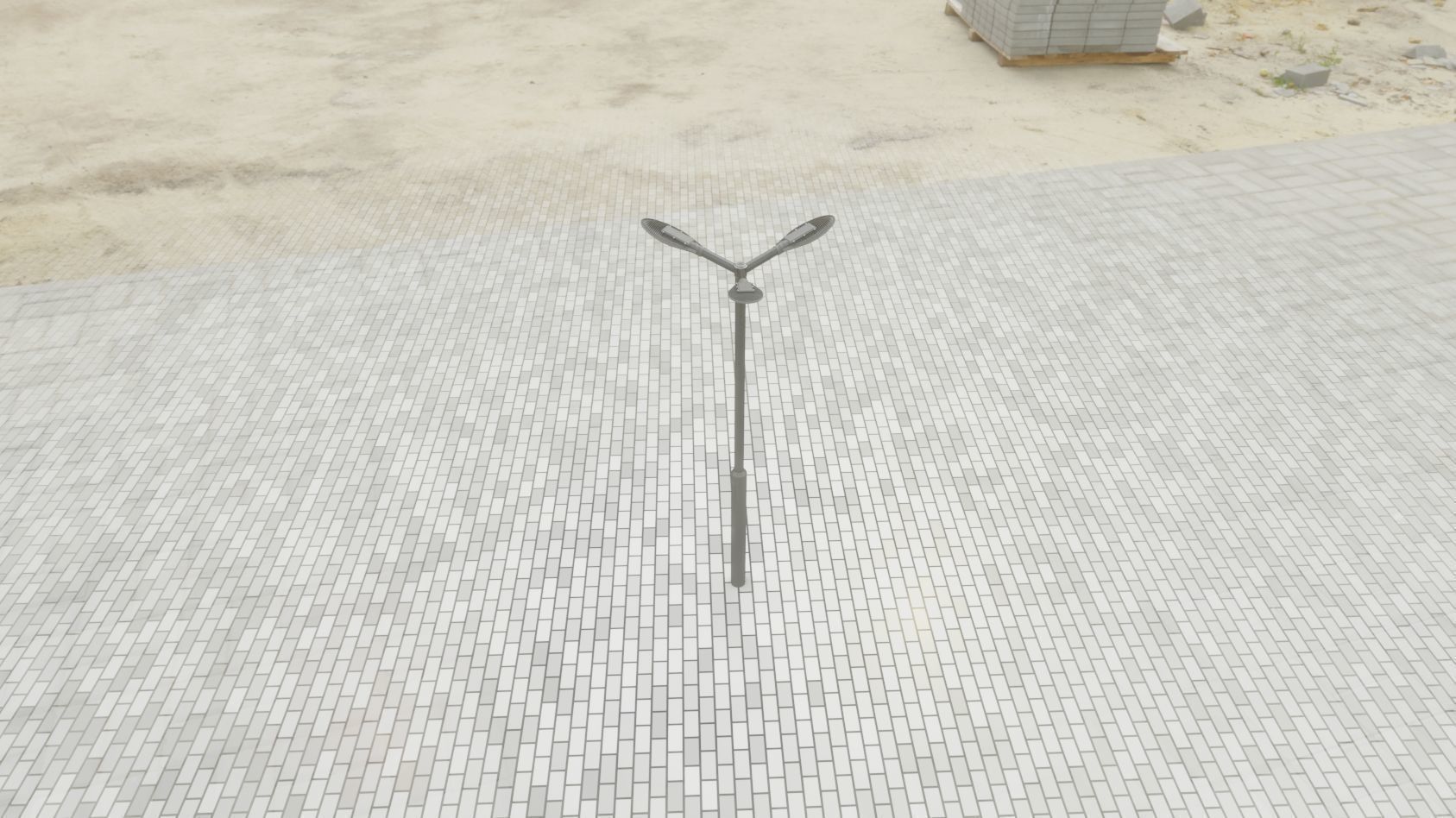 Sci-Fi Street Light 14 version 3 3m with pole 3 Low-poly 3D model_99