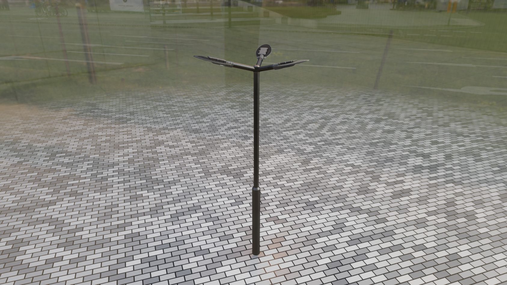 Sci-Fi Street Light 14 version 3 3m with pole 3 Low-poly 3D model_72