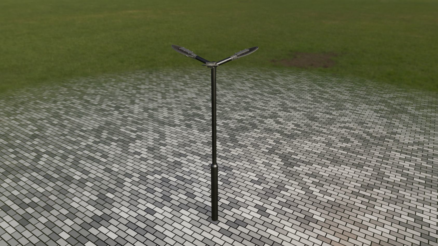 Sci-Fi Street Light 14 version 3 3m with pole 3 Low-poly 3D model_77