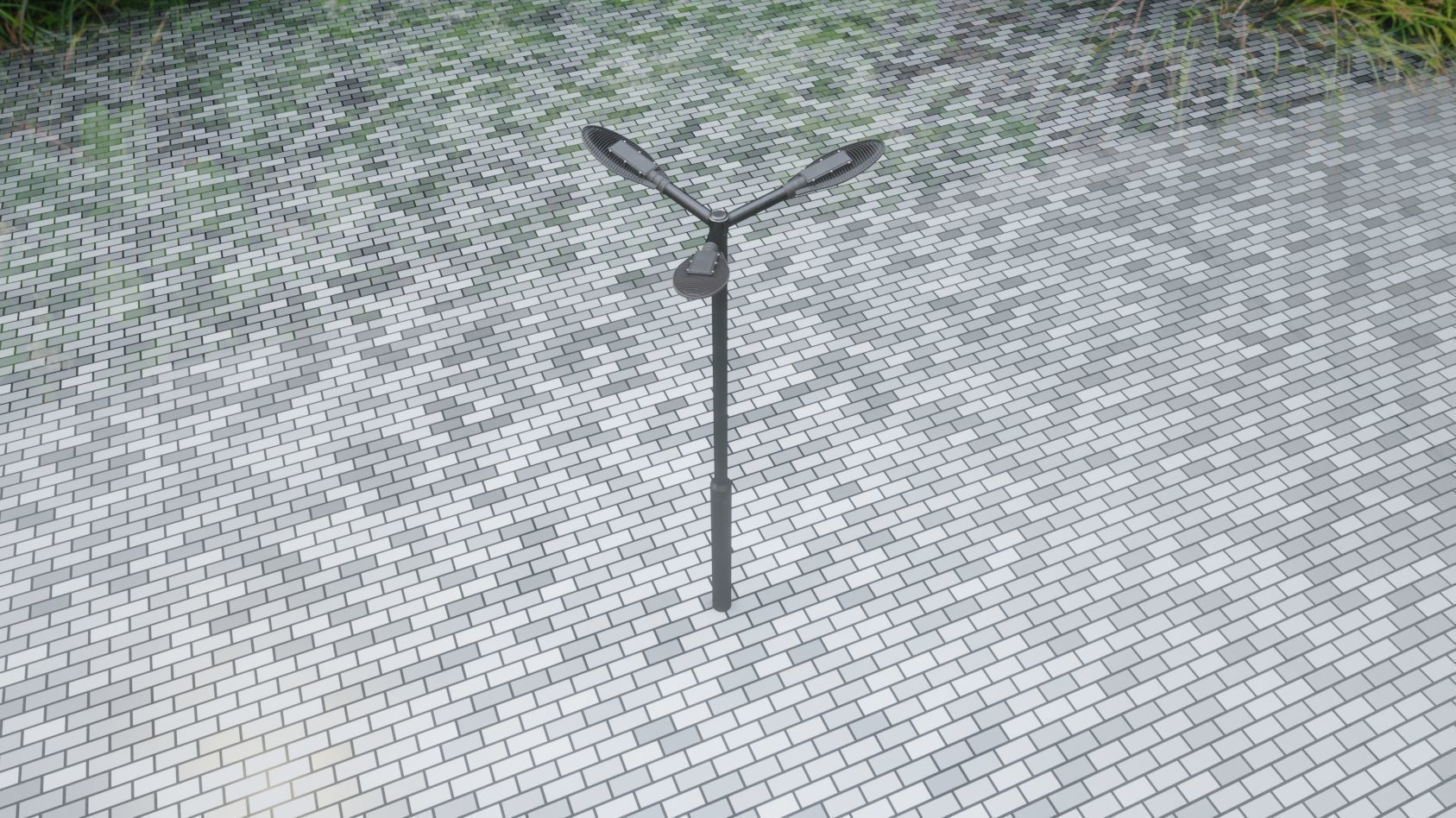 Sci-Fi Street Light 14 version 3 3m with pole 3 Low-poly 3D model_90