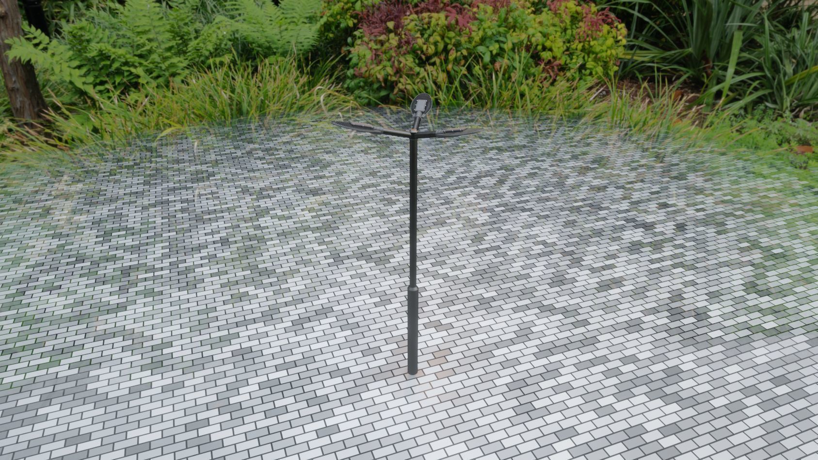 Sci-Fi Street Light 14 version 3 3m with pole 3 Low-poly 3D model_105