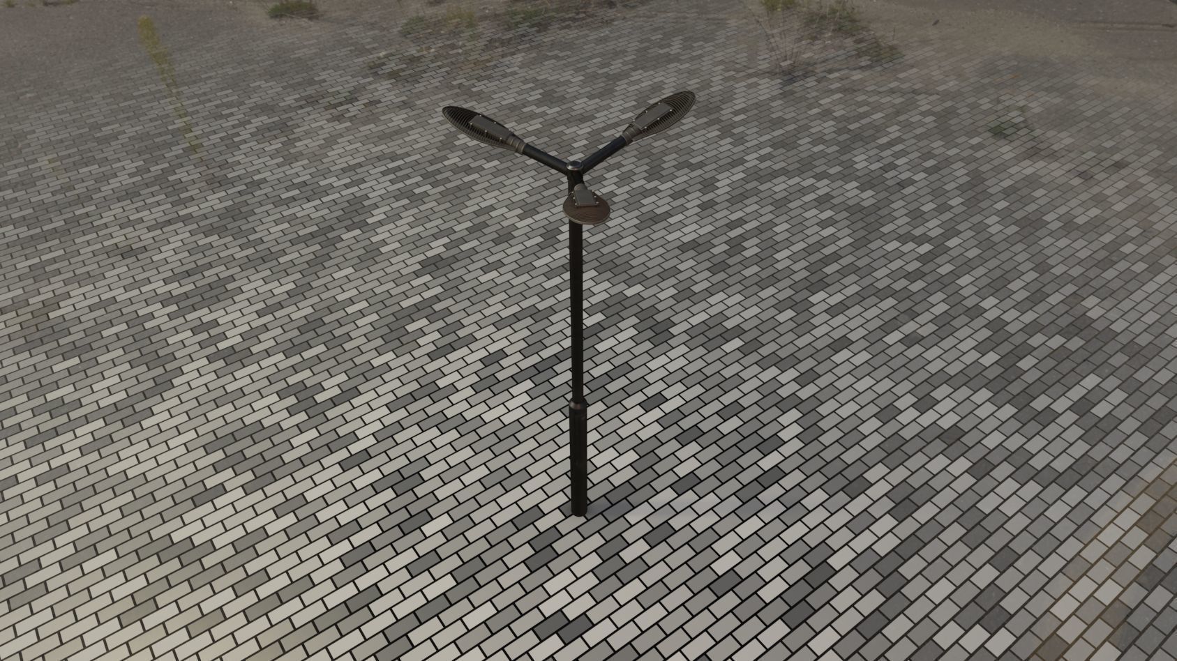 Sci-Fi Street Light 14 version 3 3m with pole 3 Low-poly 3D model_88