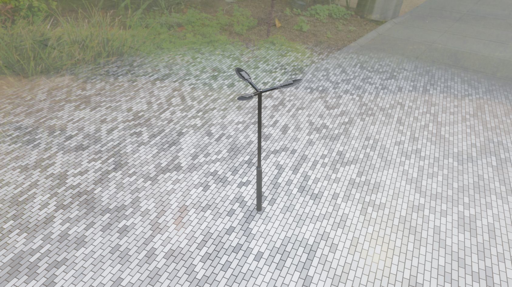 Sci-Fi Street Light 14 version 3 3m with pole 3 Low-poly 3D model_101