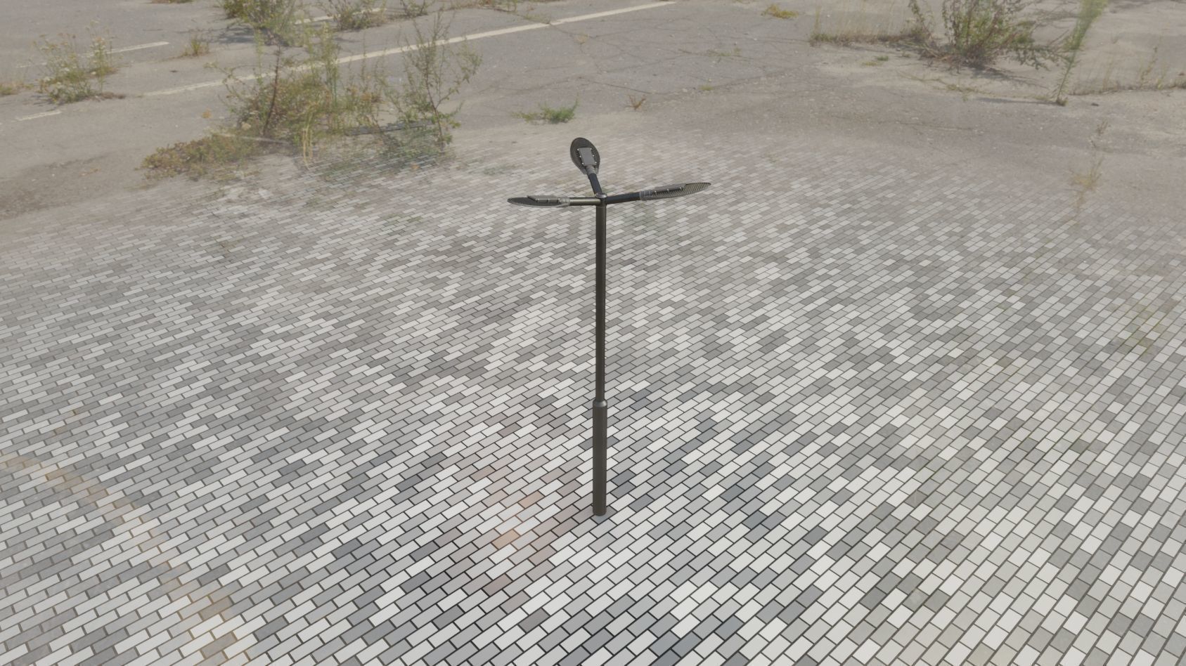 Sci-Fi Street Light 14 version 3 3m with pole 3 Low-poly 3D model_103