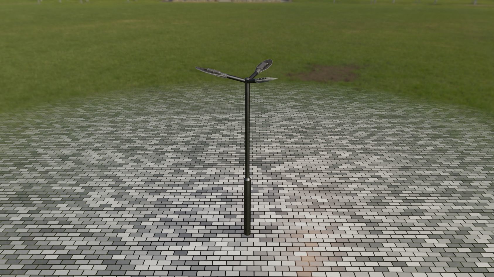 Sci-Fi Street Light 14 version 3 3m with pole 3 Low-poly 3D model_107