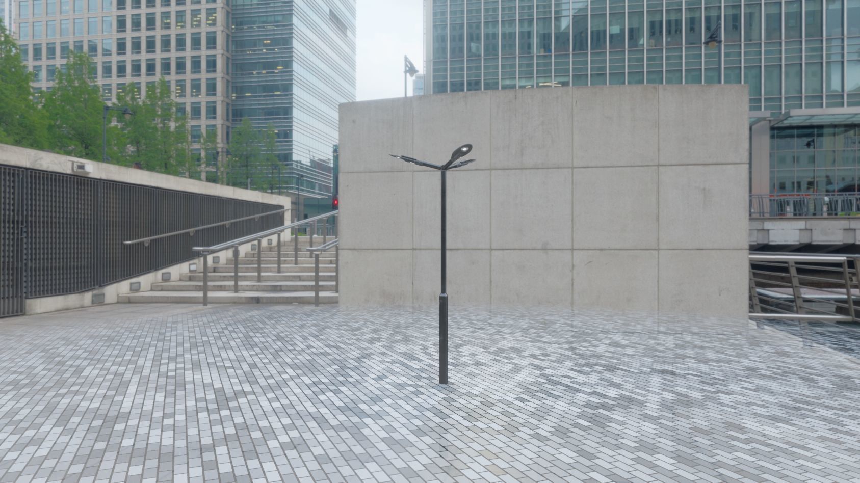 Sci-Fi Street Light 14 version 3 3m with pole 3 Low-poly 3D model_32
