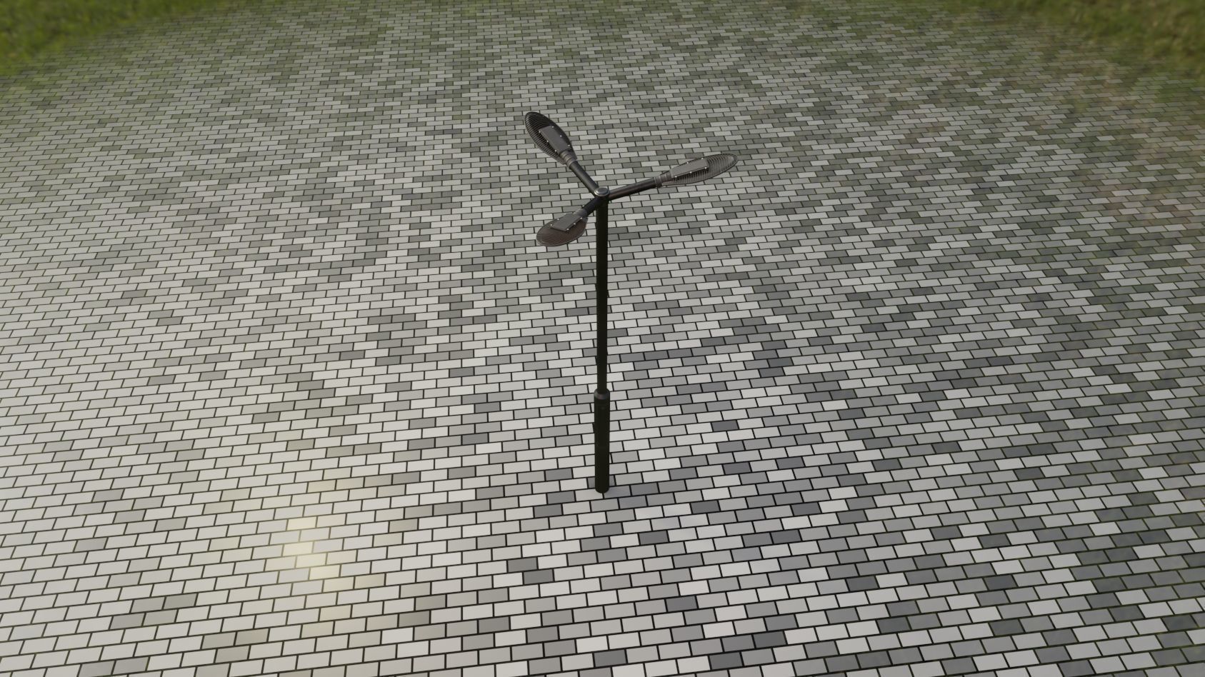 Sci-Fi Street Light 14 version 3 3m with pole 3 Low-poly 3D model_92