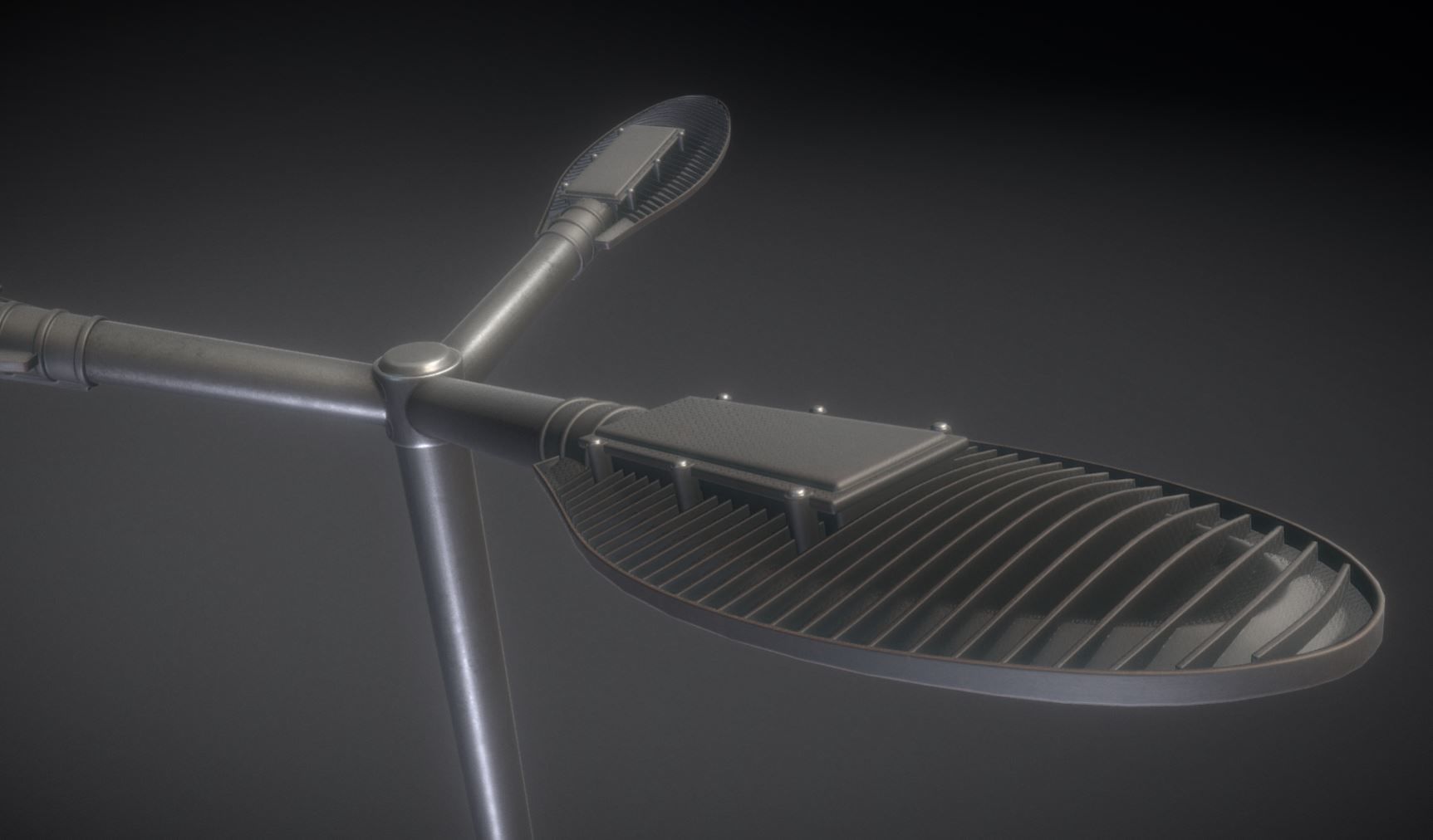 Sci-Fi Street Light 14 version 3 3m with pole 3 Low-poly 3D model_7