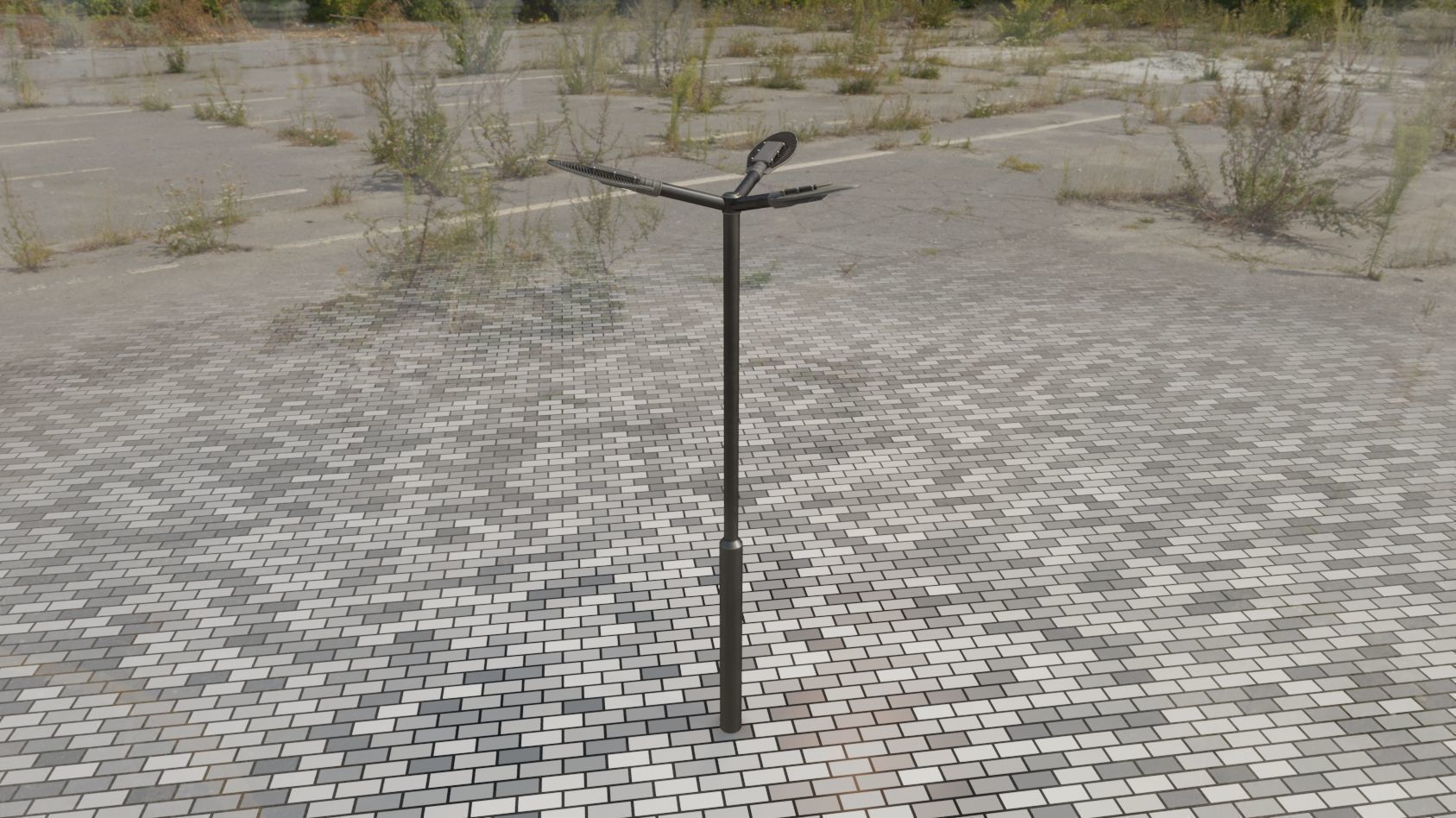 Sci-Fi Street Light 14 version 3 3m with pole 3 Low-poly 3D model_73