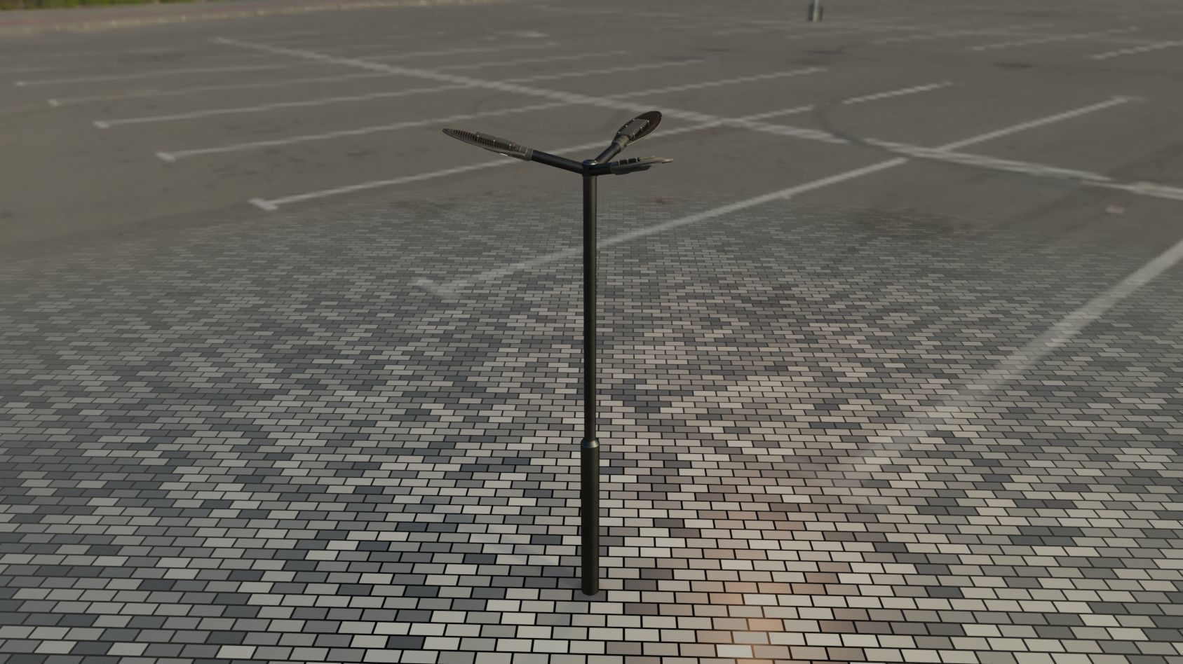 Sci-Fi Street Light 14 version 3 3m with pole 3 Low-poly 3D model_74