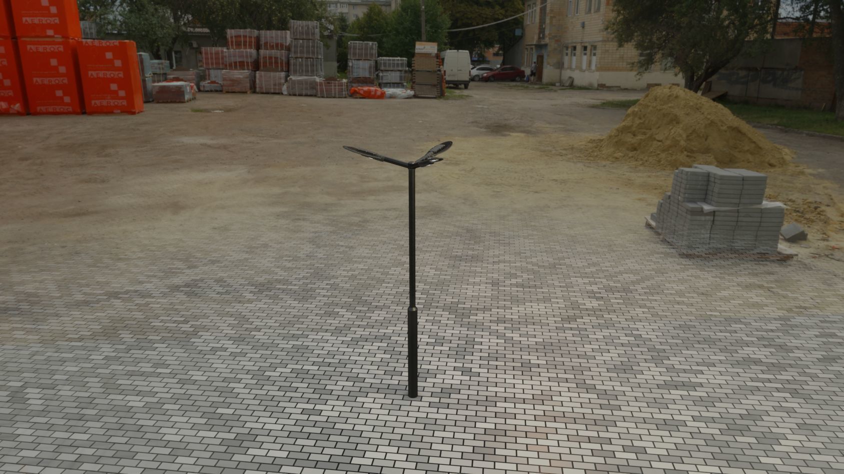 Sci-Fi Street Light 14 version 3 3m with pole 3 Low-poly 3D model_13