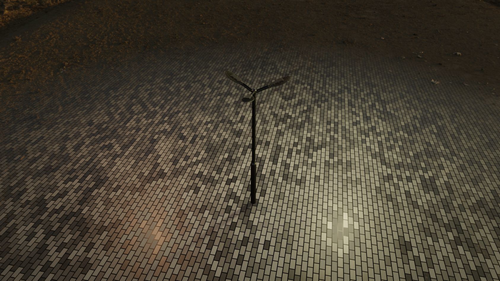 Sci-Fi Street Light 14 version 3 3m with pole 3 Low-poly 3D model_100