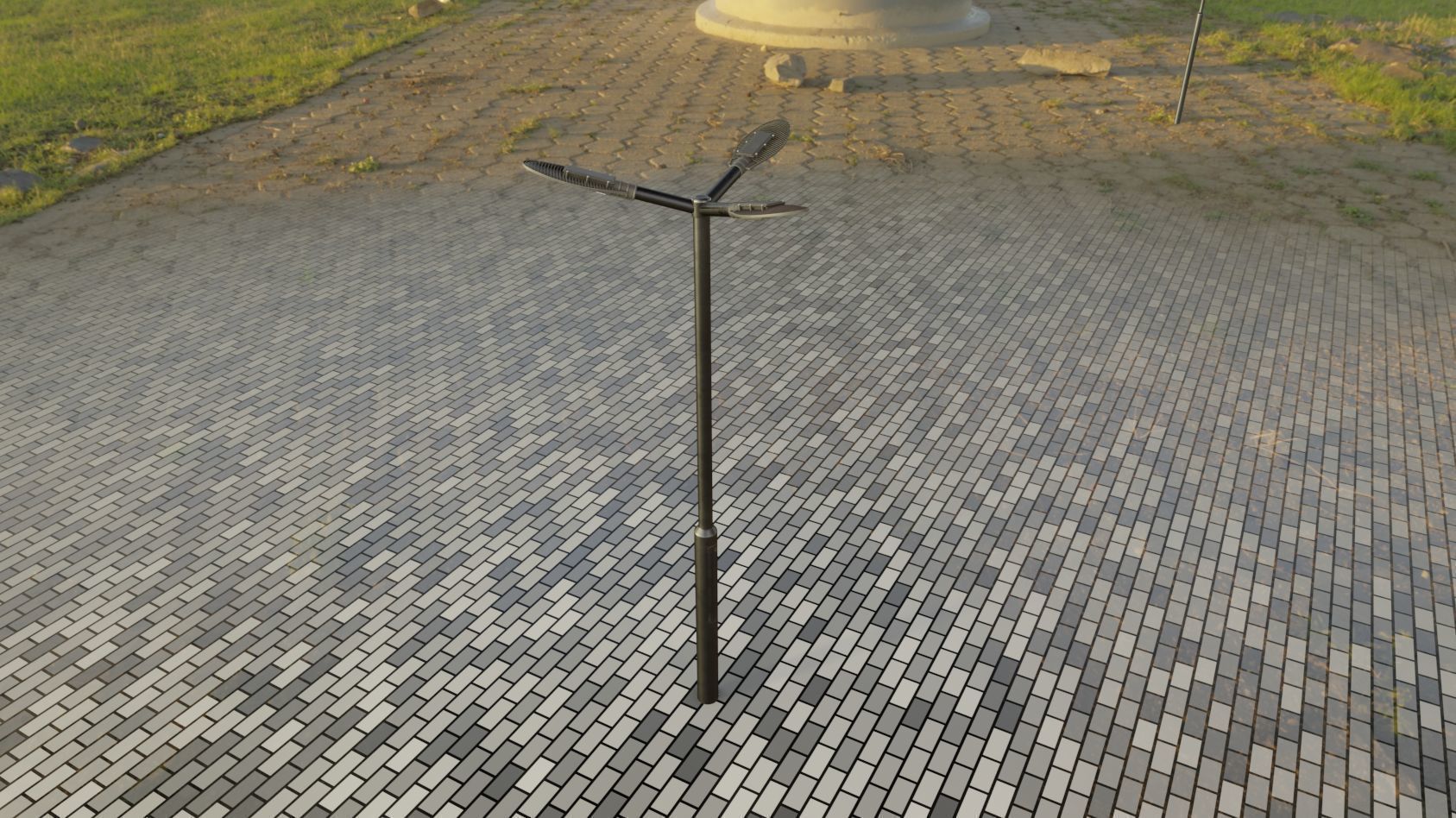 Sci-Fi Street Light 14 version 3 3m with pole 3 Low-poly 3D model_85