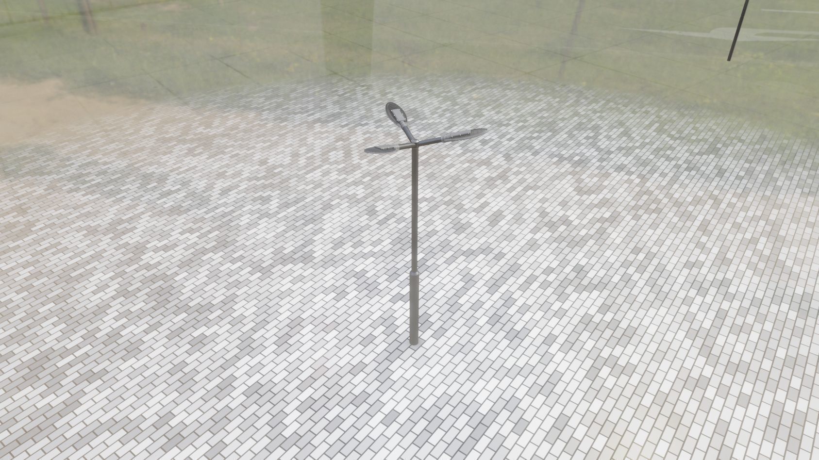 Sci-Fi Street Light 14 version 3 3m with pole 3 Low-poly 3D model_102