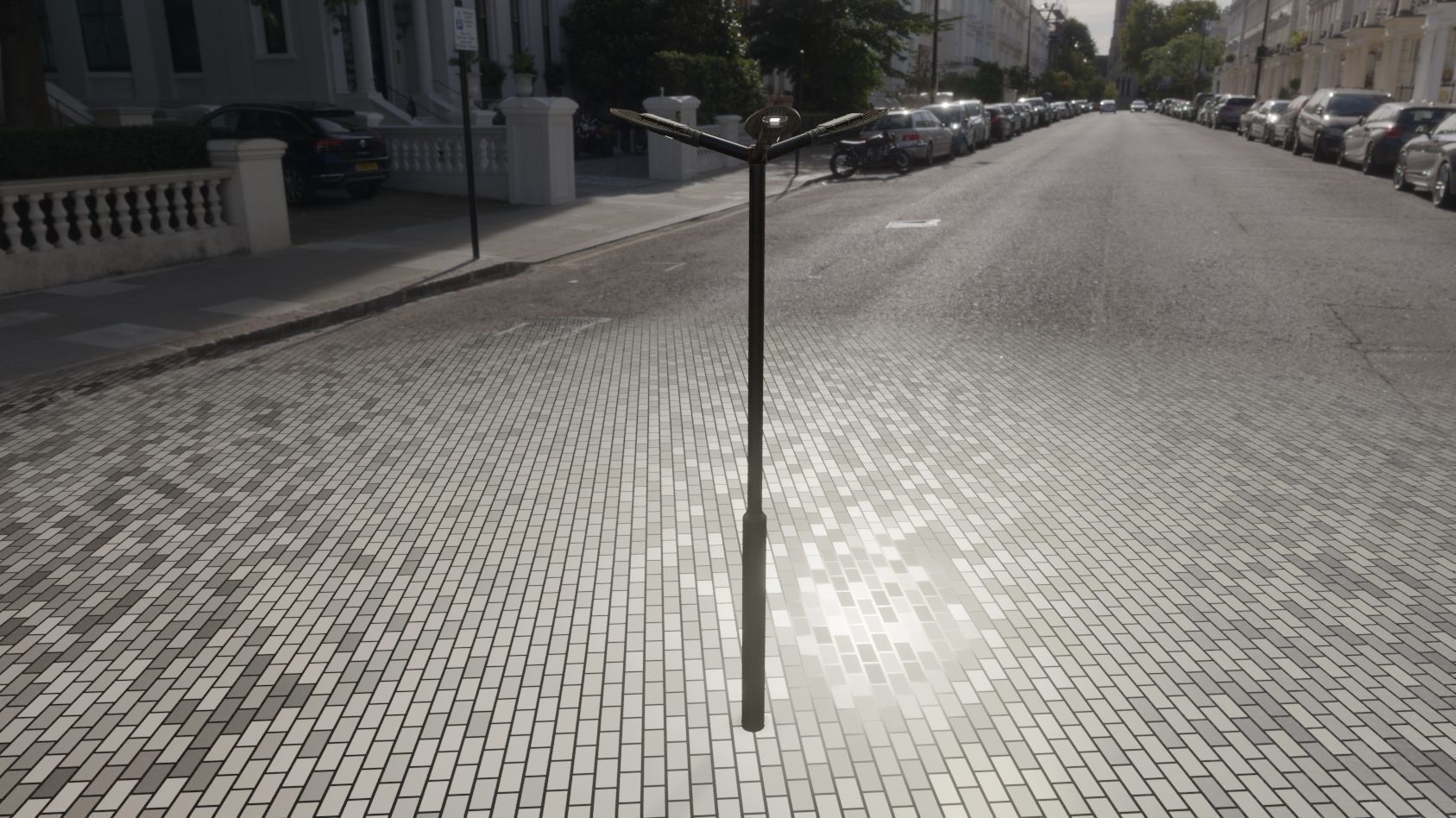 Sci-Fi Street Light 14 version 3 3m with pole 3 Low-poly 3D model_65