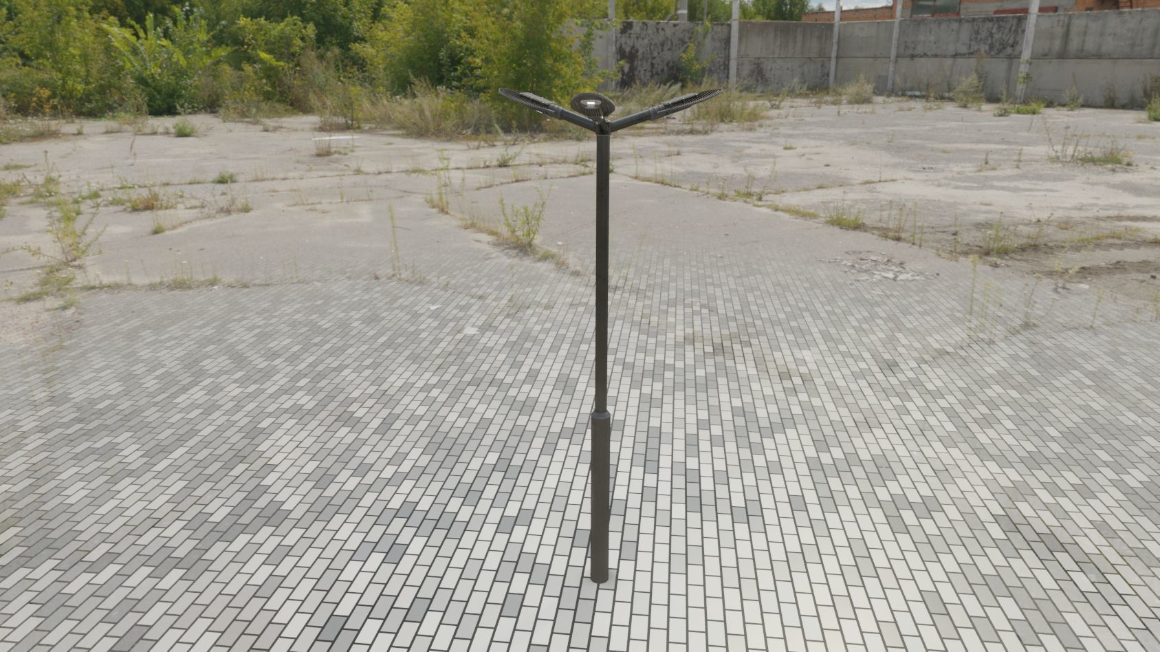 Sci-Fi Street Light 14 version 3 3m with pole 3 Low-poly 3D model_66