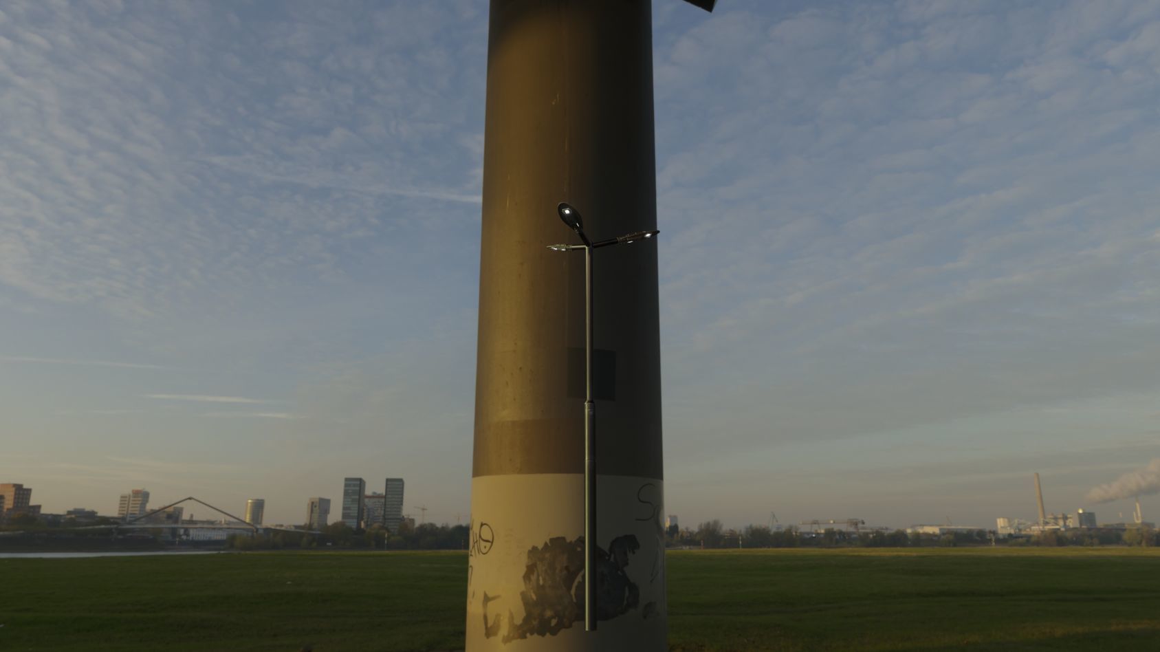 Sci-Fi Street Light 14 version 3 3m with pole 3 Low-poly 3D model_26