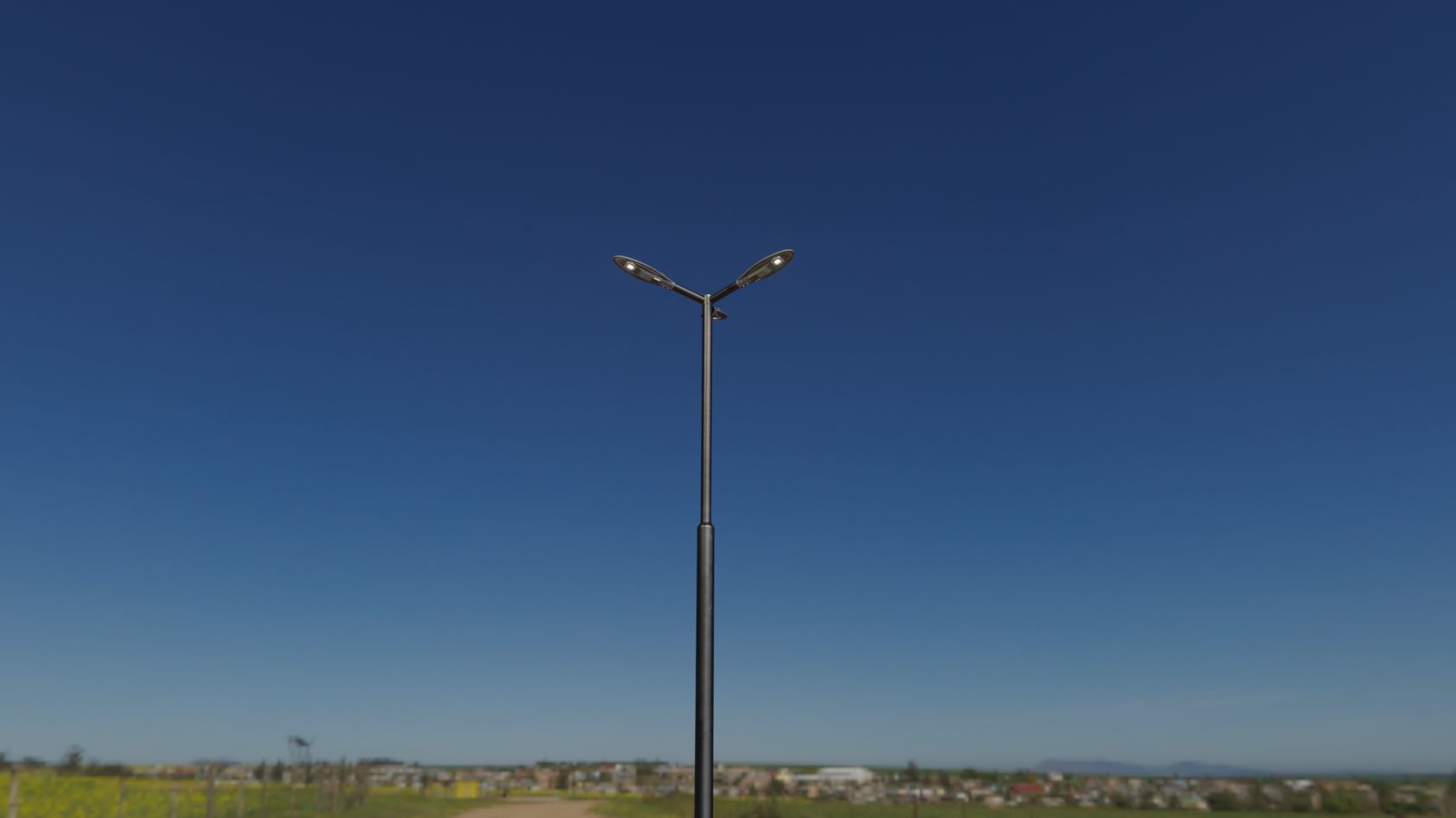Sci-Fi Street Light 14 version 3 3m with pole 3 Low-poly 3D model_20