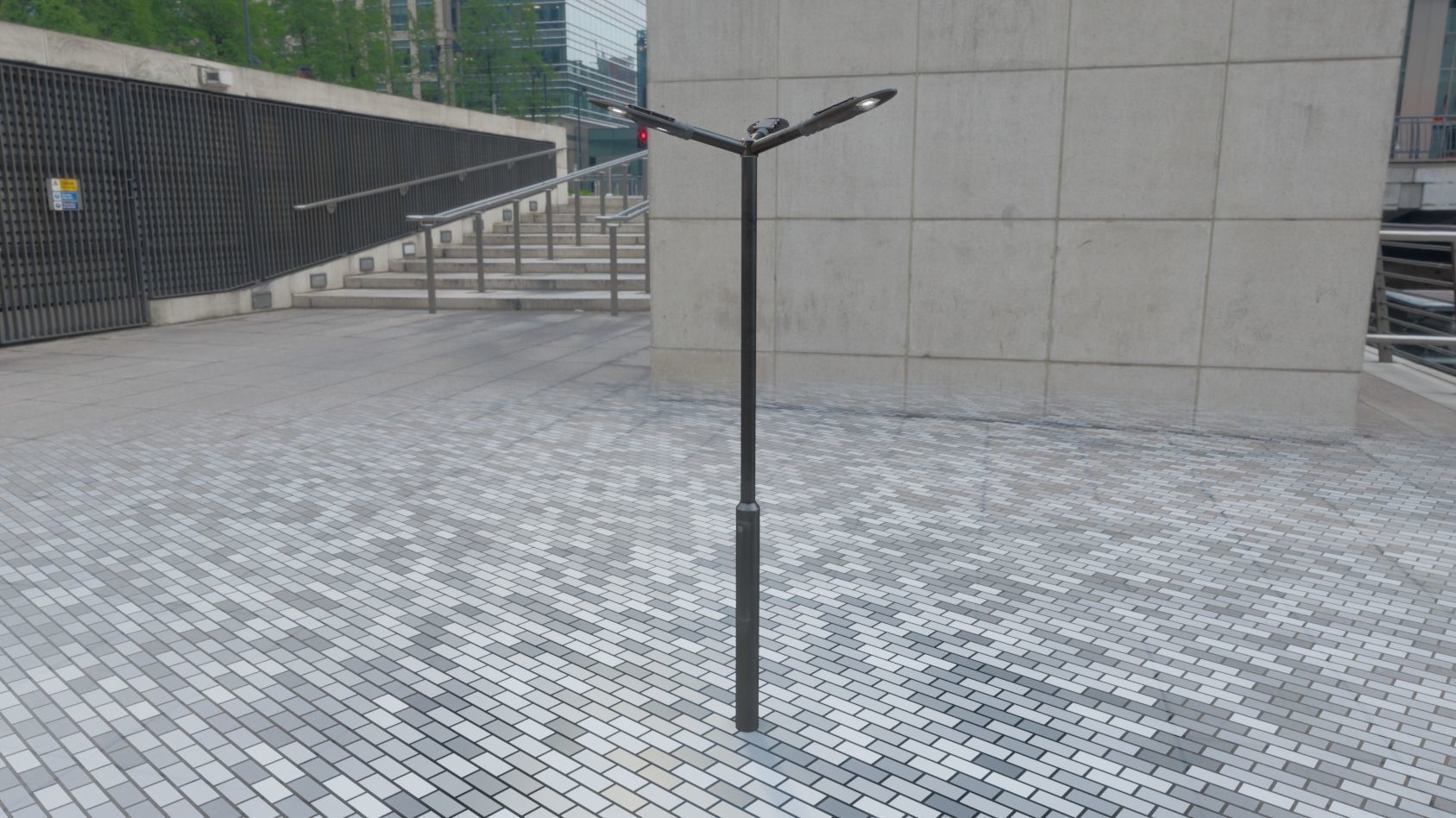 Sci-Fi Street Light 14 version 3 3m with pole 3 Low-poly 3D model_61