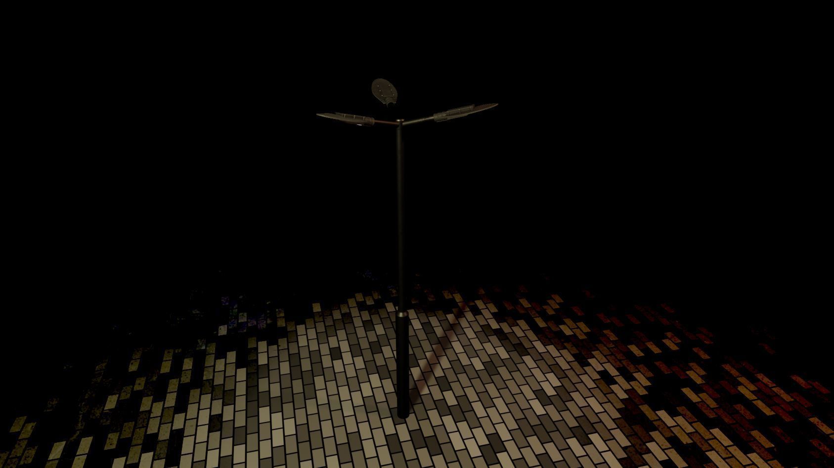 Sci-Fi Street Light 14 version 3 3m with pole 3 Low-poly 3D model_81