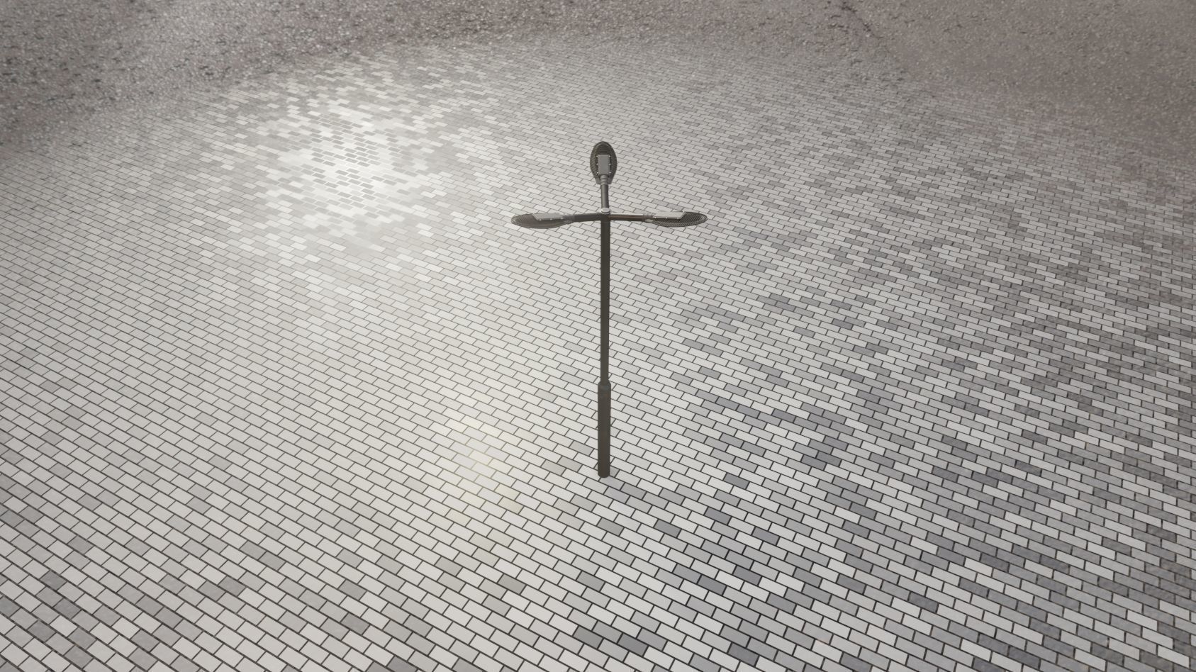 Sci-Fi Street Light 14 version 3 3m with pole 3 Low-poly 3D model_95